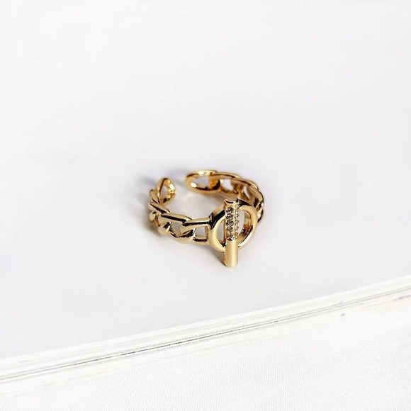18K Gold Plated Toggle Clasp Rings - Picture 3 of 4